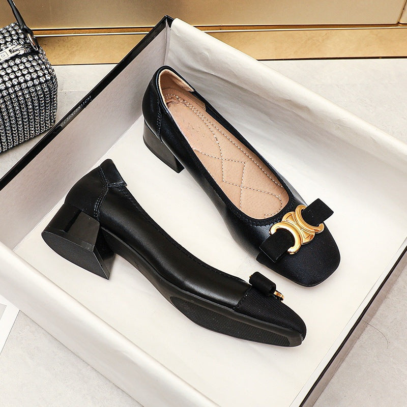 【shoes】履きやすいミドルヒールパンプスG23645