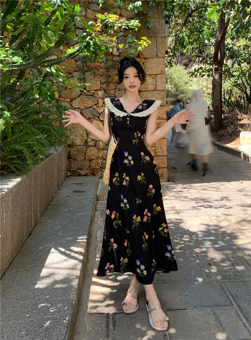 【dress】ドールカラー花柄ワンピースG21737