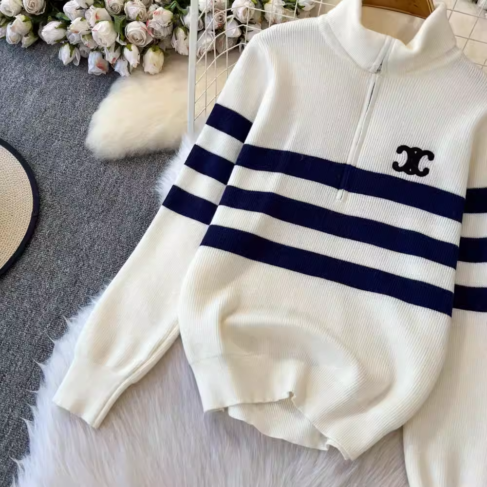 【set】ジップアップハイネックセーター K0131