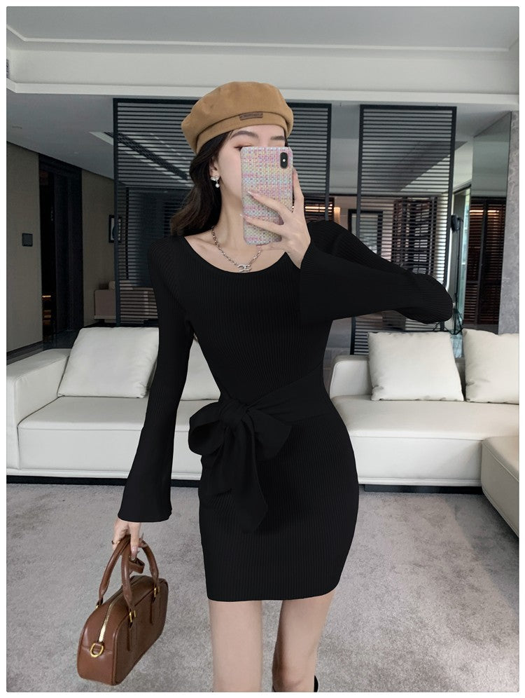 【dress】フレアスリーブ秋冬タイトワンピースG24377