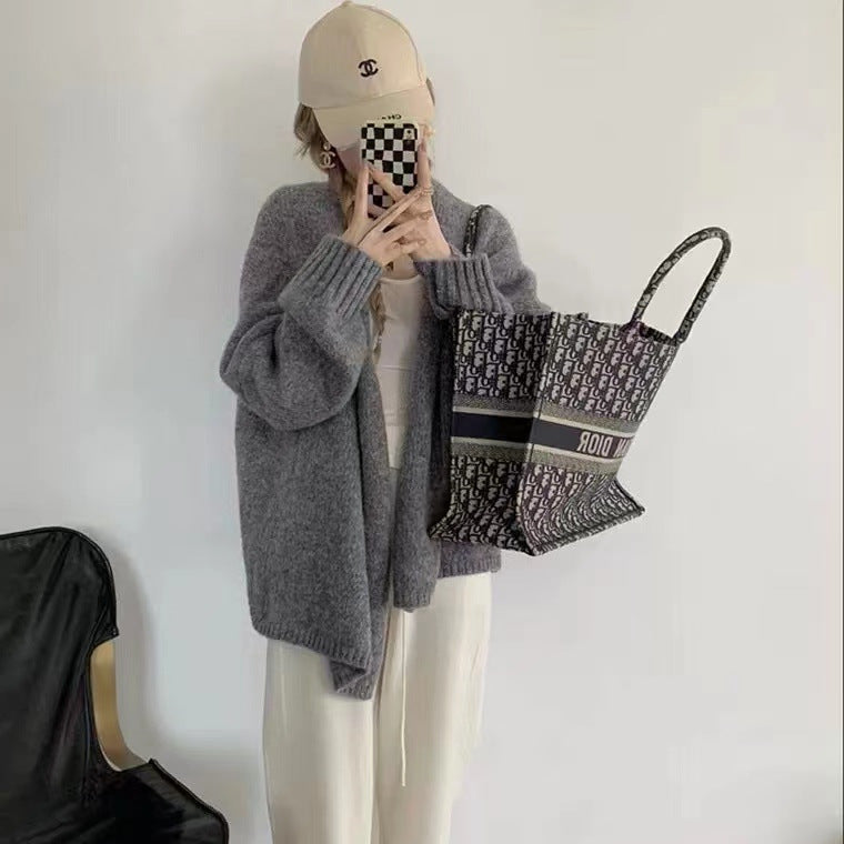 【outer】長袖ニットカーディガンF8366