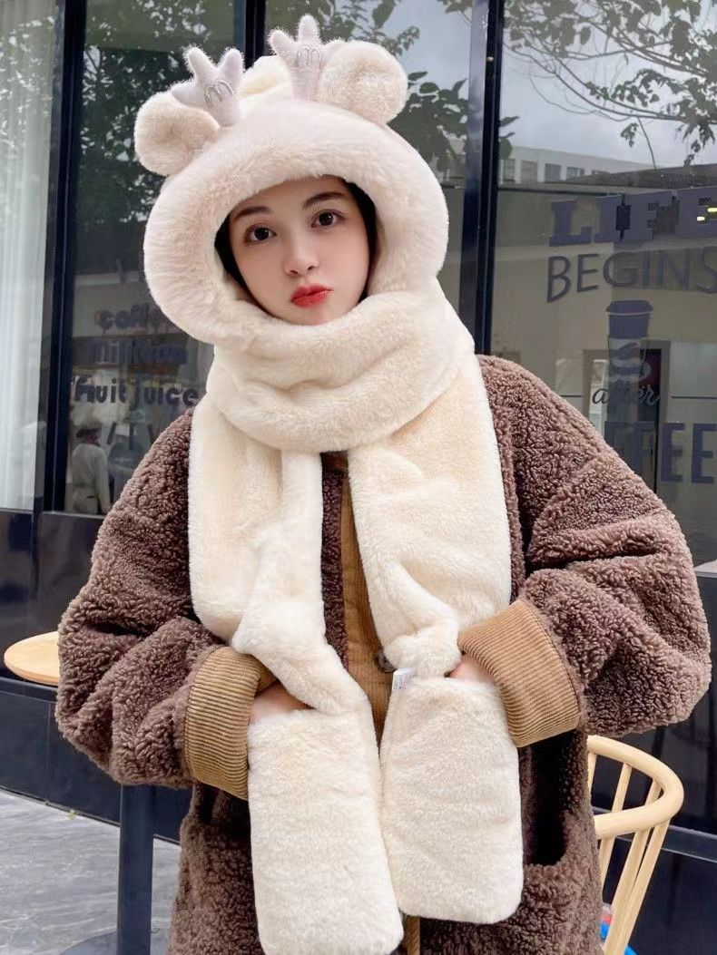 【小物】あったか一体化帽子F8310