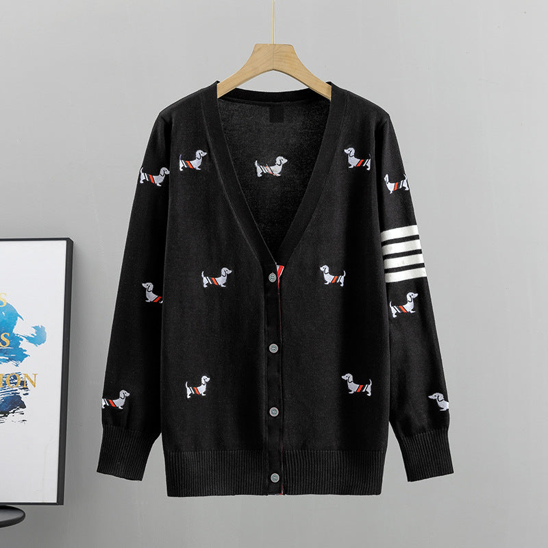 【outer】体型カバークニットカーディガンG23456