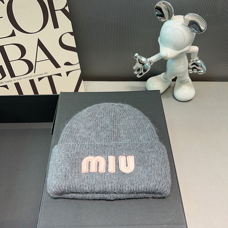 【小物】英字柄ニット帽子F8441