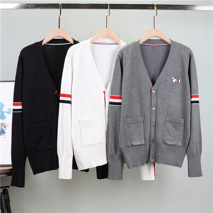 【outer】Vネック長袖ニットカーディガンG23453