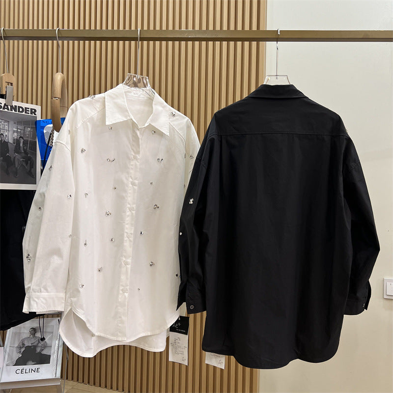 【tops】2色長袖キラキラブラウスF8022