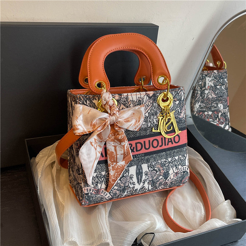 【小物】2way花柄バッグF7785