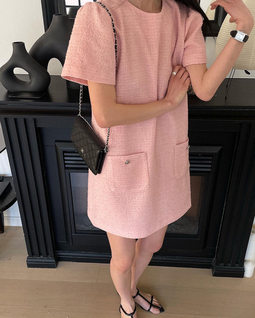 【dress】長袖ギャザーシャツワンピースF7907