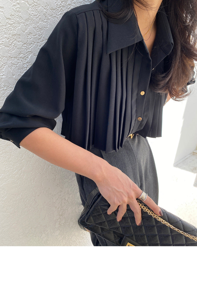 【tops】ラペルギャザーブラウスF8375