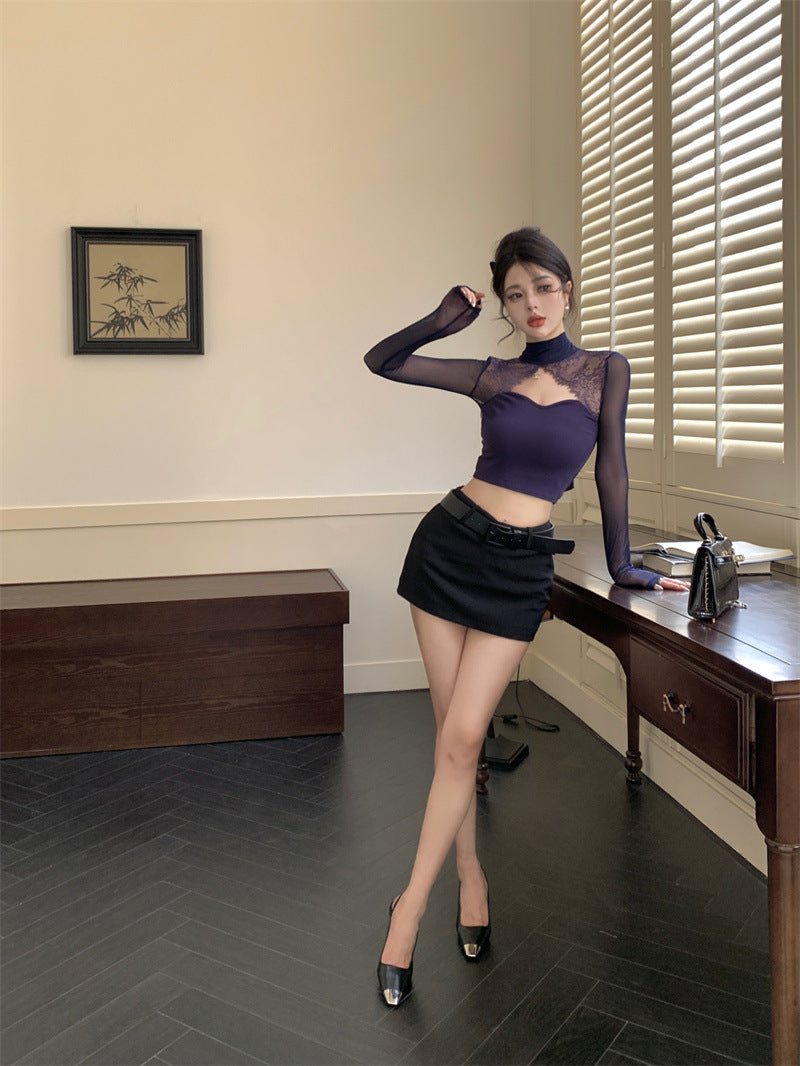 【tops】バックレス長袖TシャツG24096