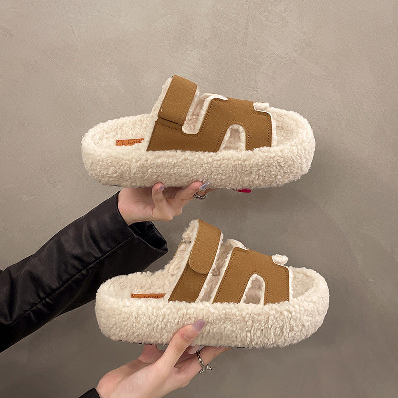 【shoes】4色厚底スリッパF8361