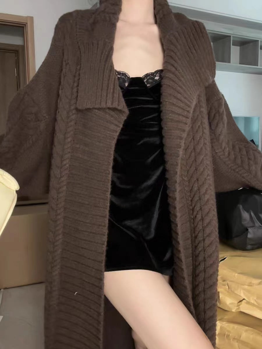 【outer】長袖ロング丈ニットカーディガンF8348