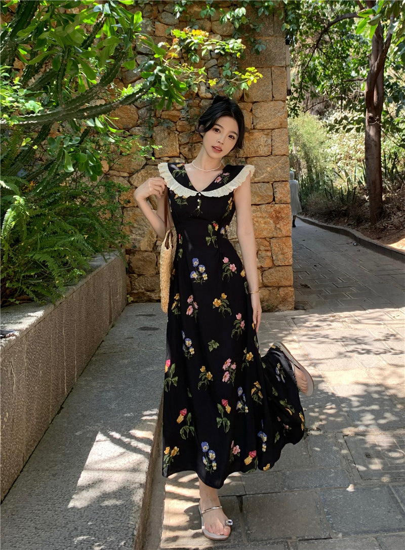 【dress】ドールカラー花柄ワンピースG21737