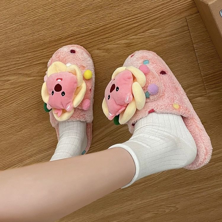 【shoes】可愛いふわふわファースリッパF8456