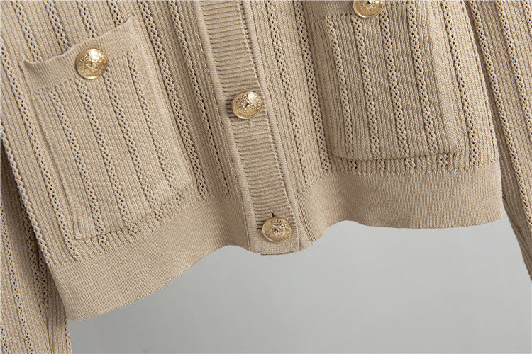 【set】長袖カーディガン＋タンクトップ+スカートニット3点セットF7951