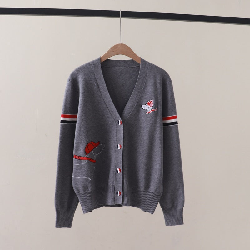 【outer】VネックニットカーディガンG23538