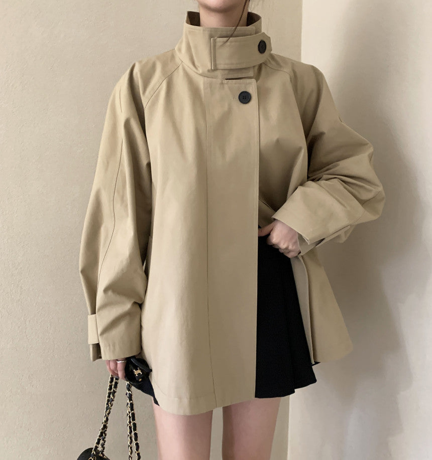 【outer】バンドカラーコートF8379