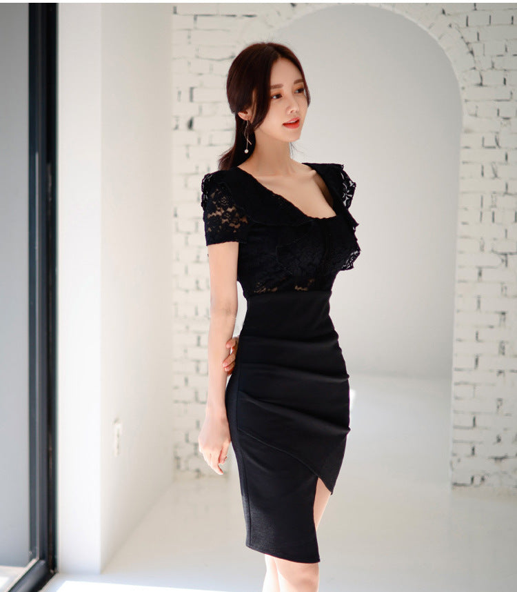 【dress】レース切り替えタイトワンピースG21816