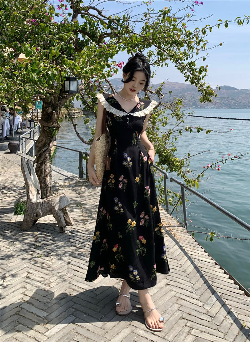 【dress】ドールカラー花柄ワンピースG21737