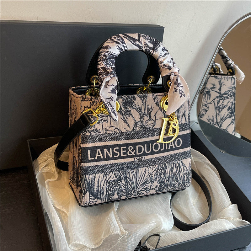 【小物】2way花柄バッグF7785