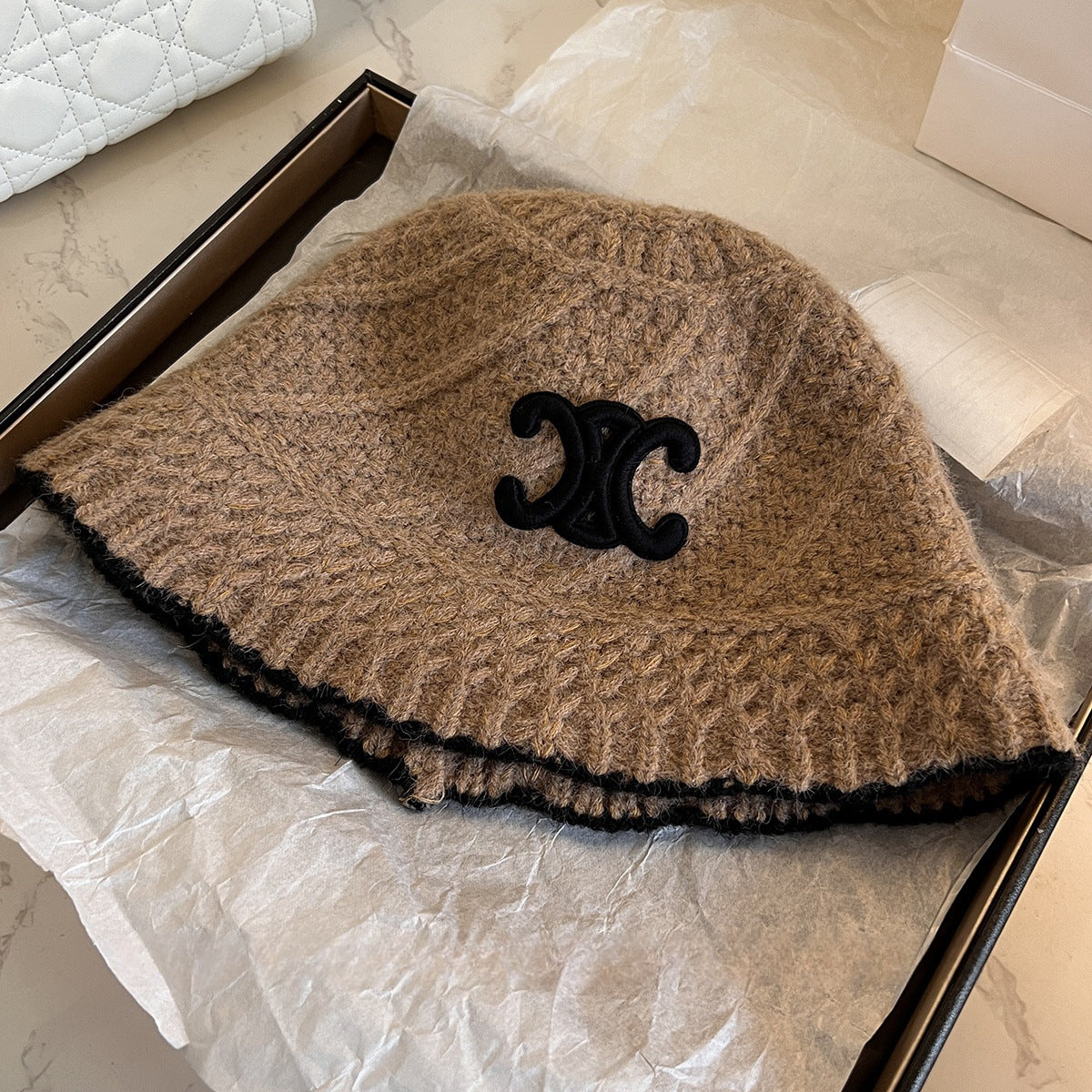 【小物】2色秋冬ニットサファリハットF8395