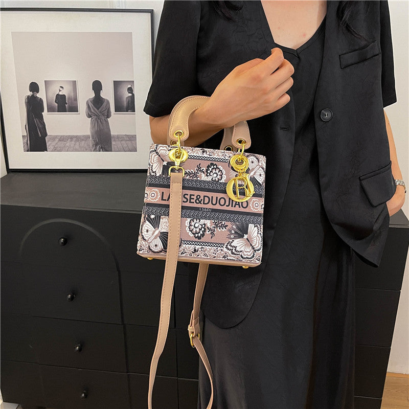 【小物】2way花柄バッグF7785