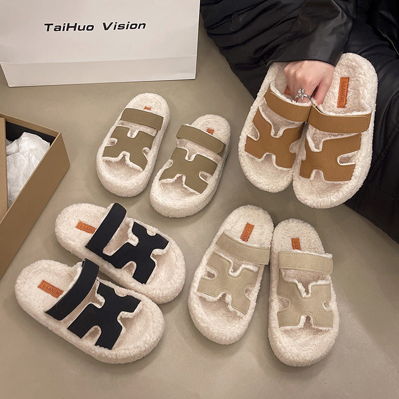 【shoes】4色厚底スリッパF8361