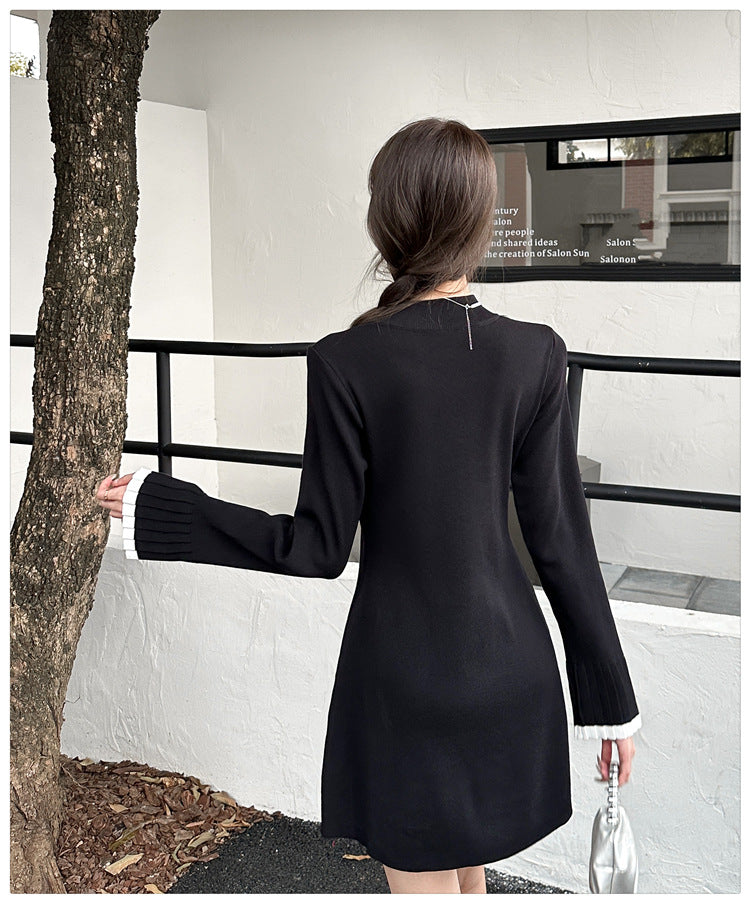 【dress】フレアスリーブニットワンピースG23288