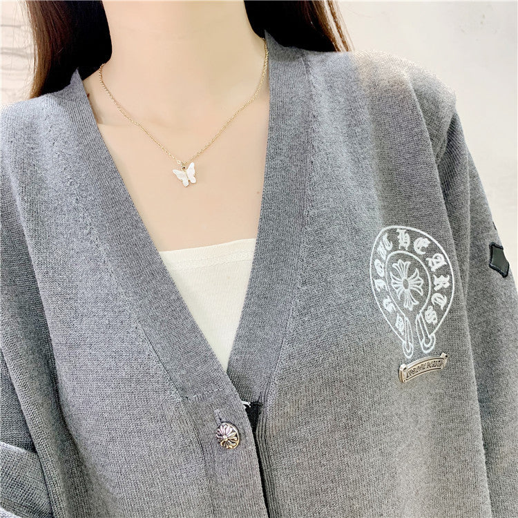 【outer】3色VネックニットカーディガンG23451