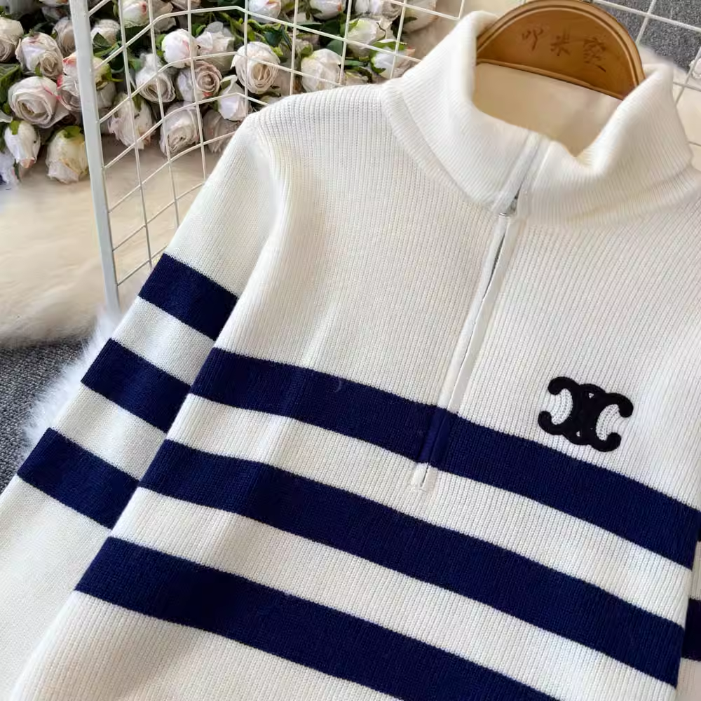 【set】ジップアップハイネックセーター K0131