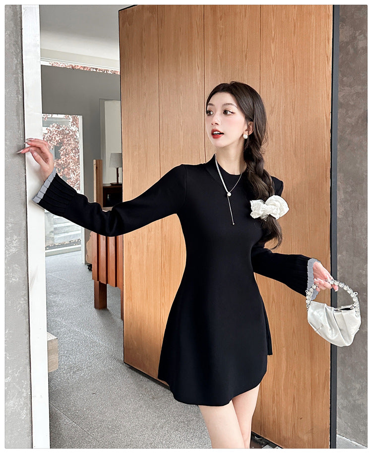 【dress】フレアスリーブニットワンピースG23288