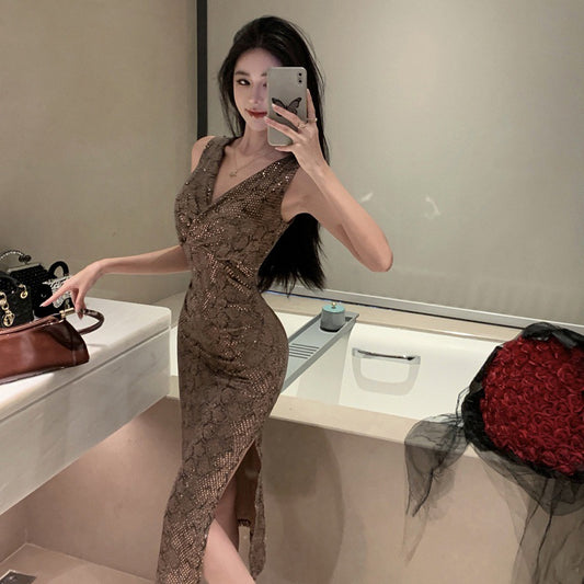 【dress】VネックスパンコールタイトデートワンピースG21709