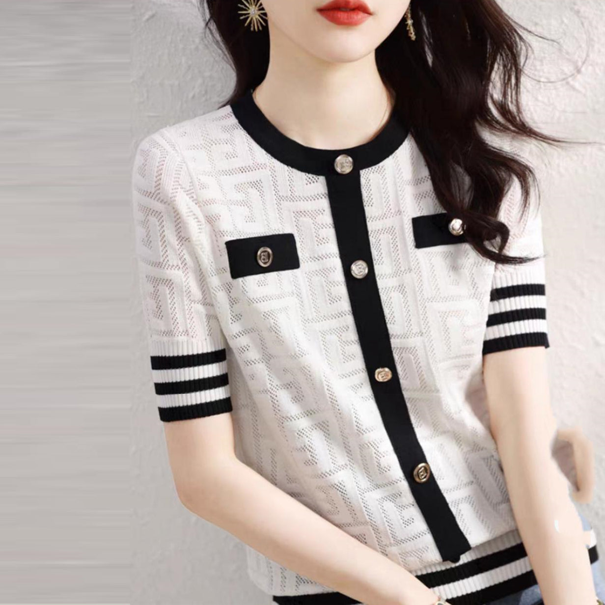 【tops】合わせやすいニットTシャツG21944