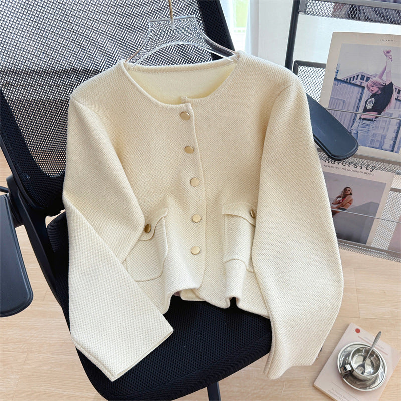 【outer】ラウンドネックニットカーディガンG23243