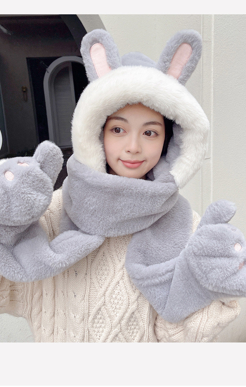 【小物】あったか一体化帽子F8312