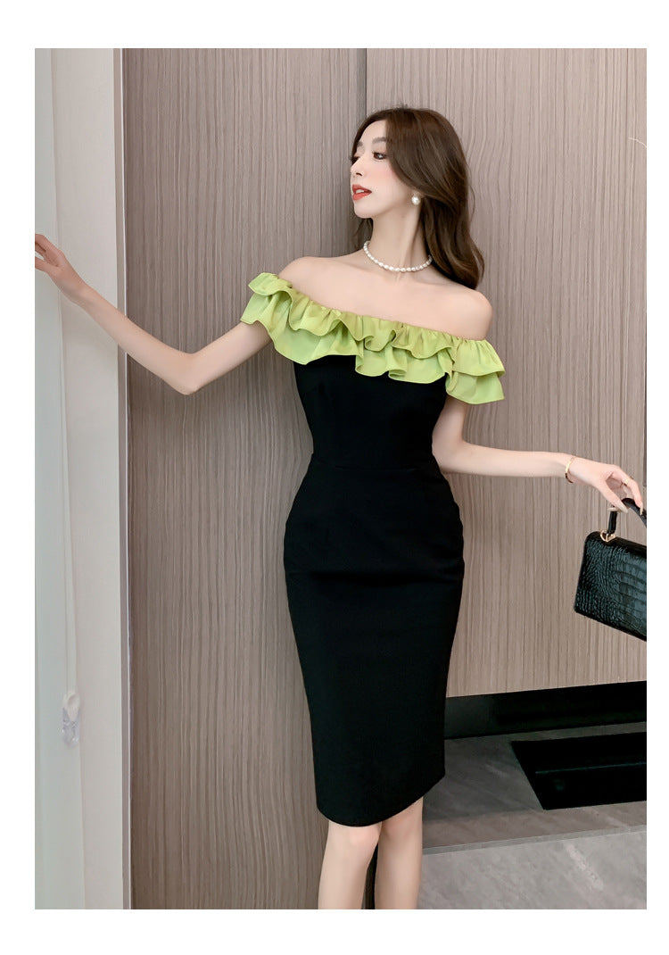 【dress】フリルオフショルダーデートワンピースG22543