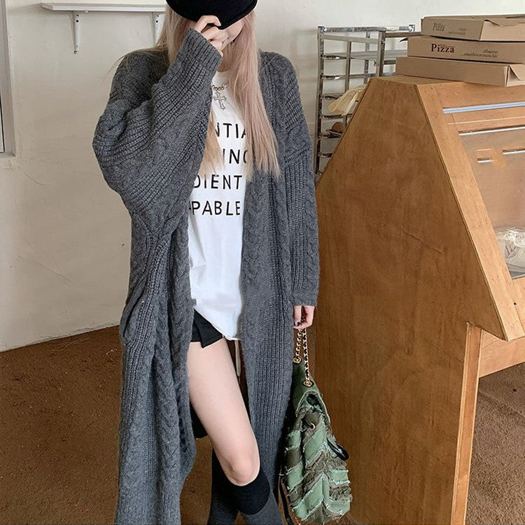 【outer】長袖ロング丈ニットカーディガンF8347