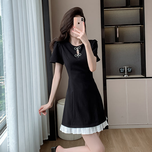 【dress】リボンラウンドネックデートワンピースG22108