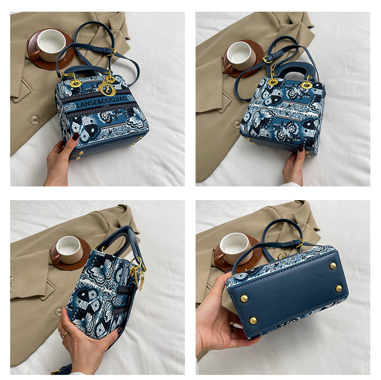 【小物】2way花柄バッグF7785