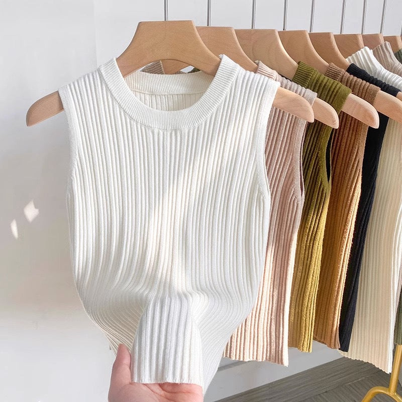 【tops】6色ニットタンクトップF7583