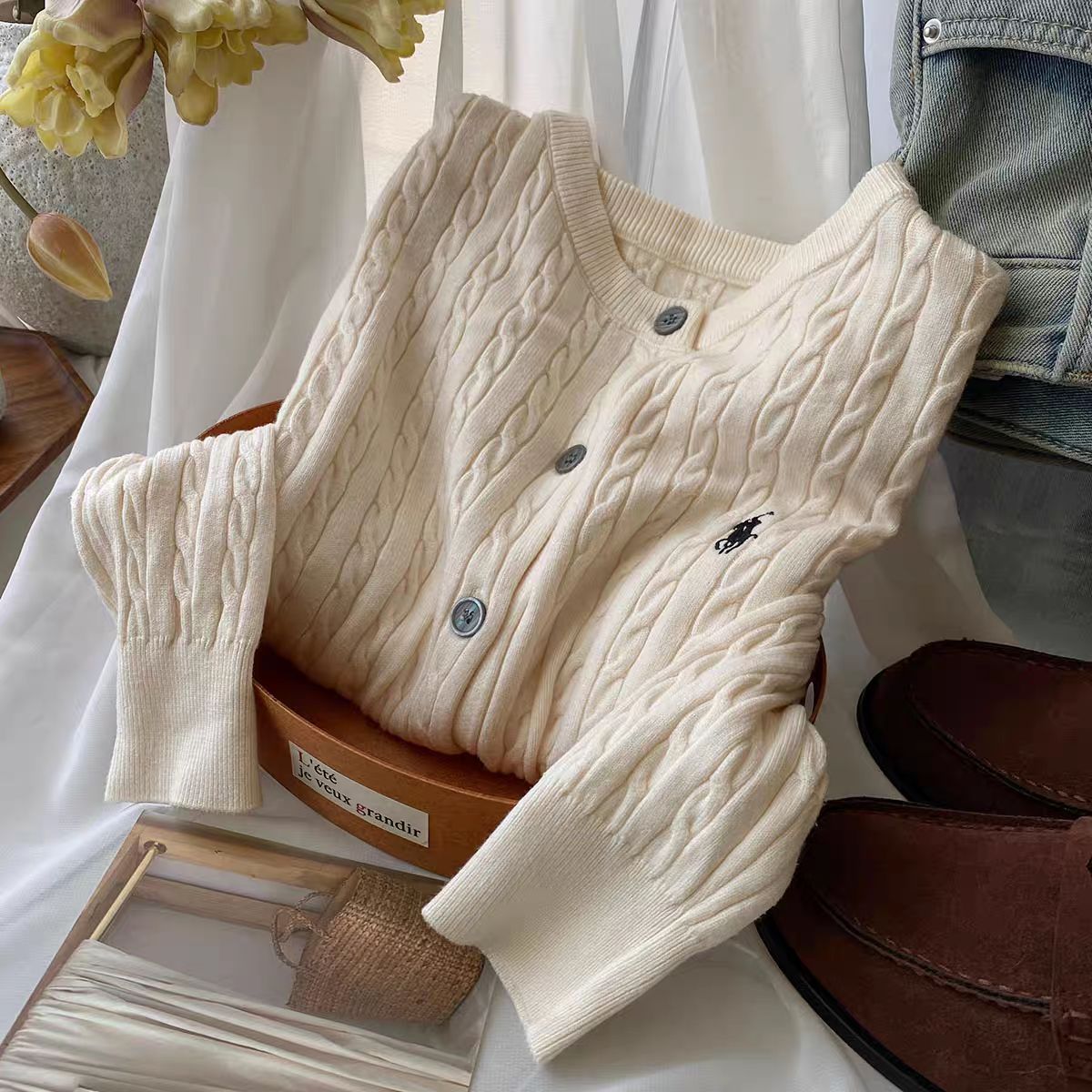 【outer】長袖ニットカーディガンF8217