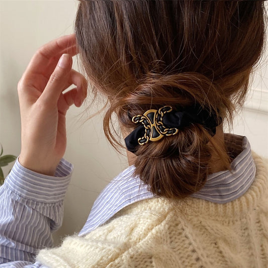 【小物】英字柄シュシュヘアゴムF7598