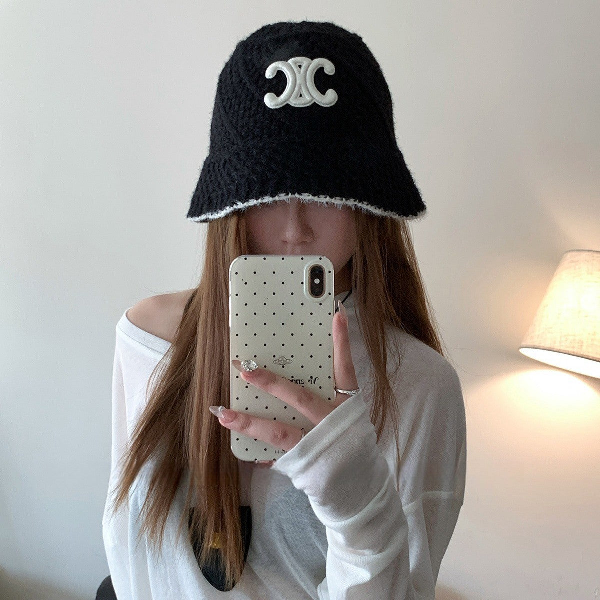 【小物】2色秋冬ニットサファリハットF8395