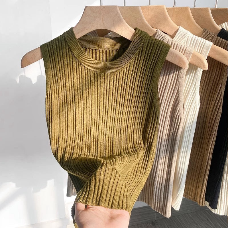 【tops】6色ニットタンクトップF7583