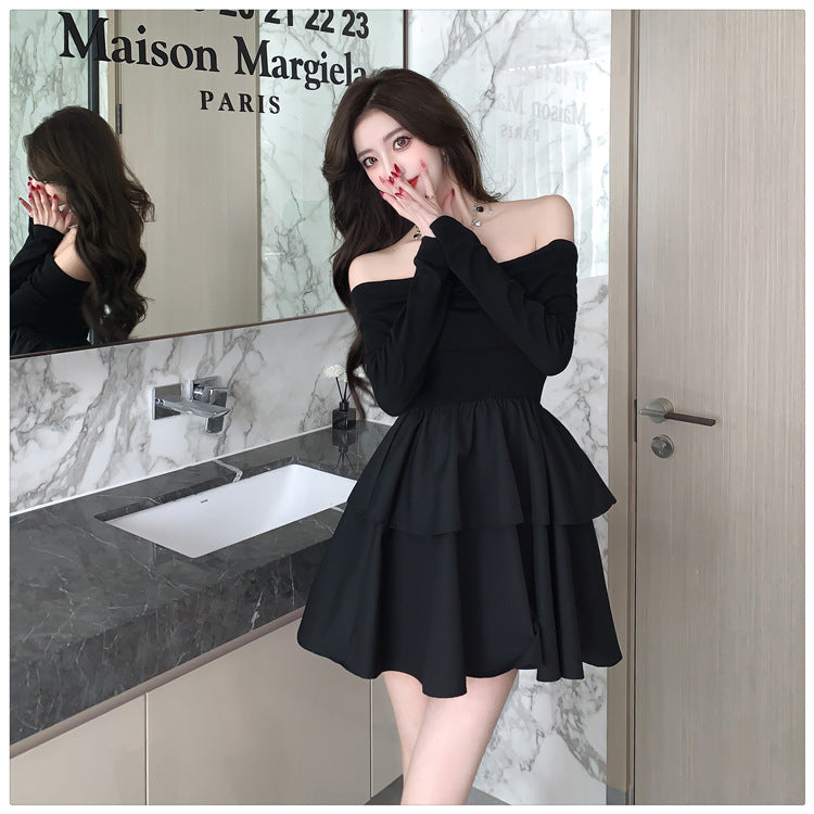 【dress】オフショルダー長袖デートワンピースG23286