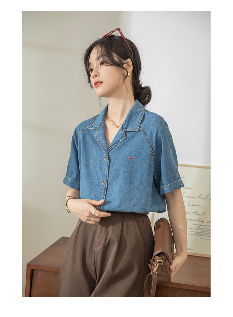 【tops】ファッションデニムブラウスG21947