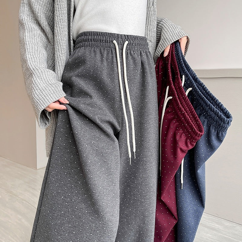 【bottoms】ドット柄秋冬ガウチョパンツG24592