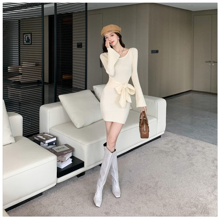 【dress】フレアスリーブ秋冬タイトワンピースG24377