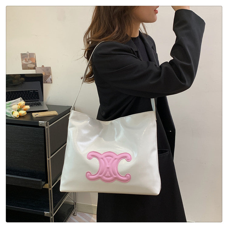 【小物】5色大容量ショルダーバッグF8177