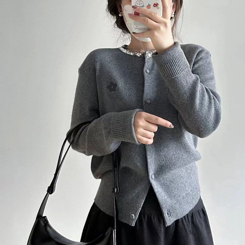 【outer】デザインニットカーディガンG23238